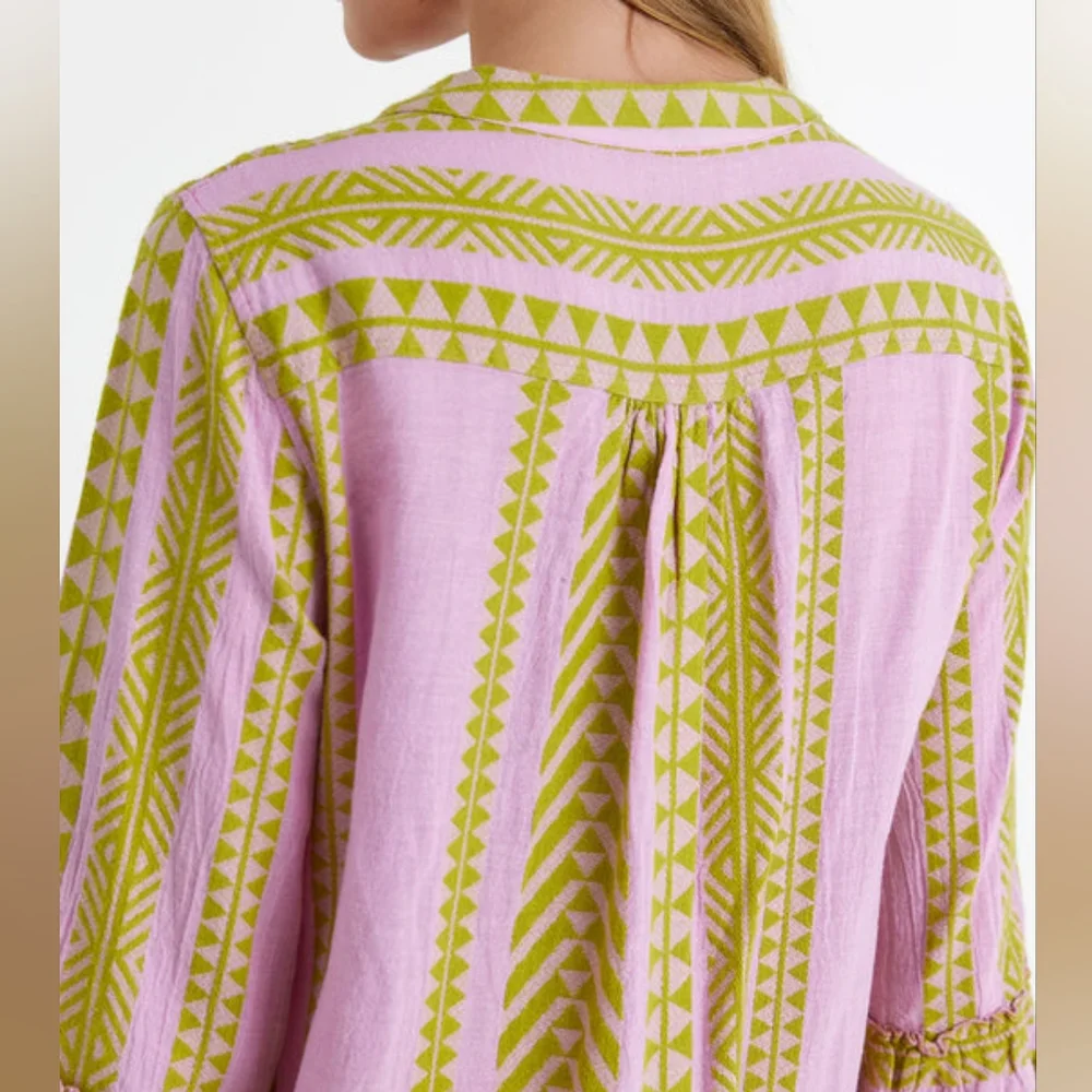 Devotion Twins Midi Dress Green Pink NWT Sz S - Picture 5 of 11